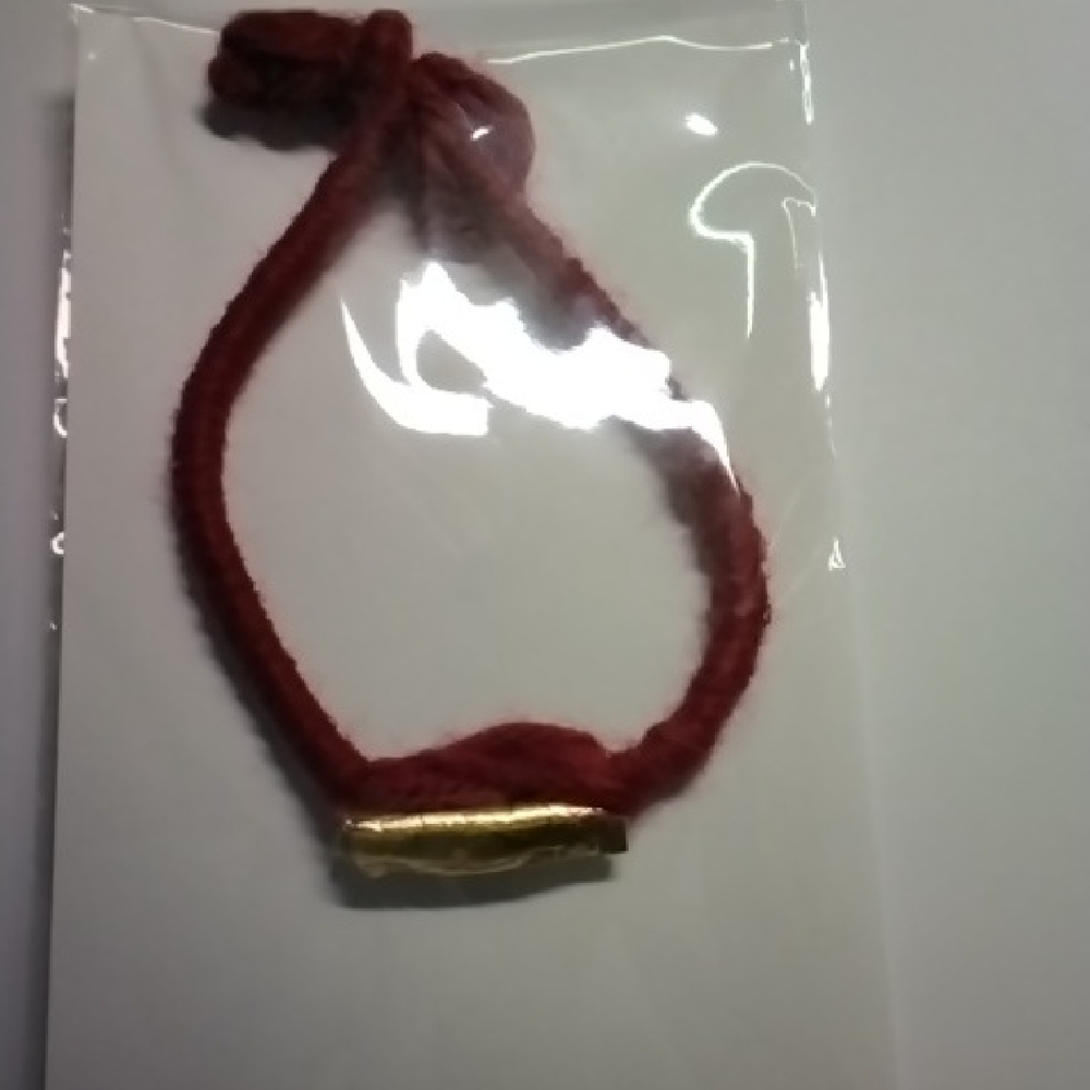 Lorena Espinoza Design Red Bracelet with Gold Detail